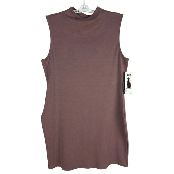 Madden NYC Jersey Mini Dress Open Back Twilight Mauve Cotton Blend XL Size - Picture 1 of 6